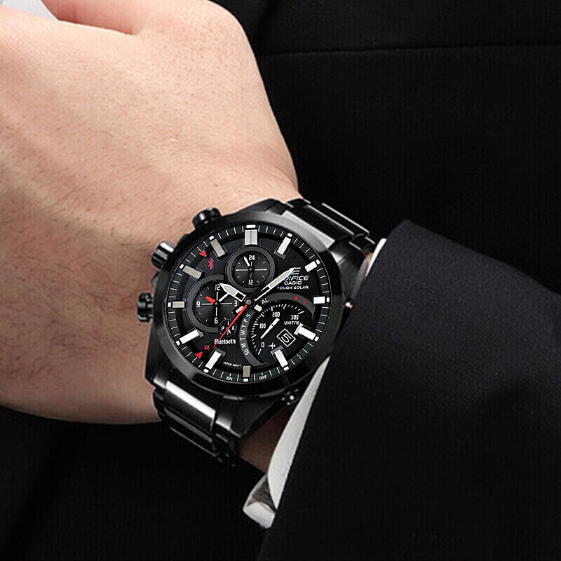 casio/卡西欧男表edifice蓝牙系列多功能男士手表光能蓝牙计时测速