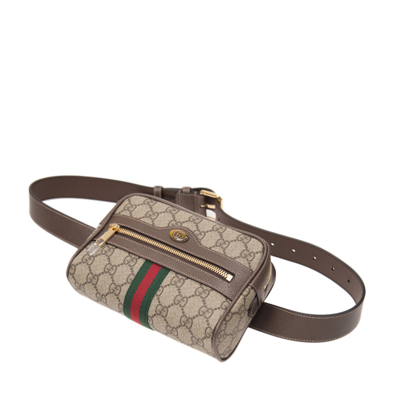 gucci/古驰 女包 ophidia系列棕色帆布/配皮腰包 517076-96i3b-8745