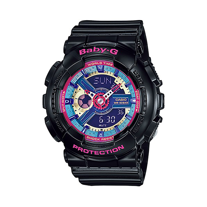 casio/卡西欧 baby-g系列 黑色 100 米防水 树脂 运动腕表 ba-112-1a