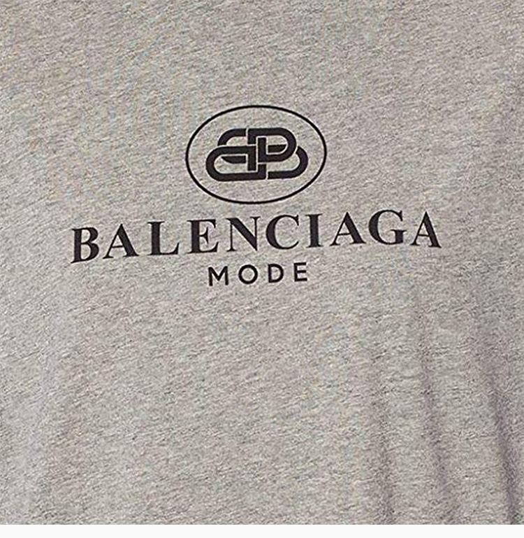 balenciaga/巴黎世家【19新款】女士灰色棉质中长款 logo 短袖t恤衫