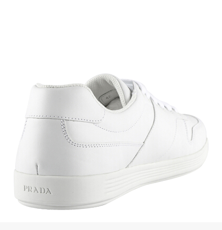 prada/普拉达 男士白色牛皮系带休闲运动运动鞋低帮板鞋小白鞋男鞋 4e