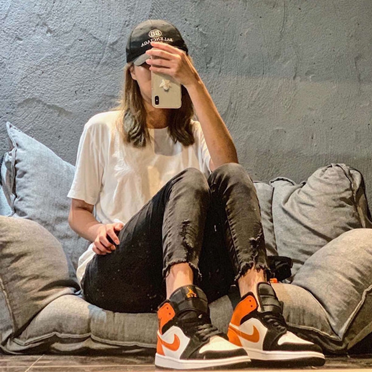 nike 耐克 情侣款aj1中帮扣碎篮板nike air jordan1 mid shattered
