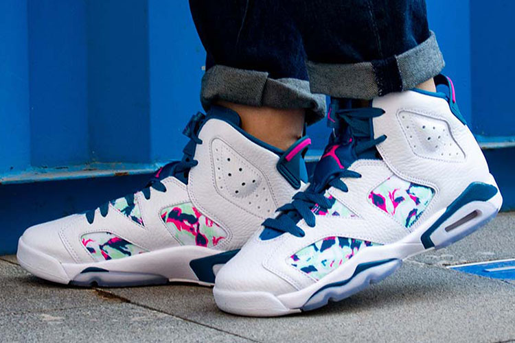 nike 耐克 女款aj6油漆nike air jordan6 green abyss 篮球鞋543390