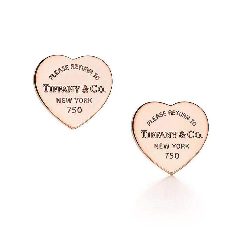 蒂芙尼 return to tiffany系列心形吊饰迷你耳环 女款18k金心形耳钉