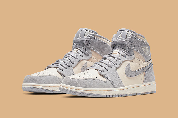 nike 耐克 女款aj1高帮香芋紫灰色nike air jordan 1 og篮球鞋ah7389