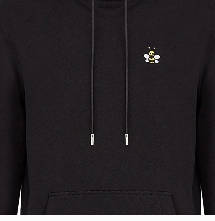 dior/迪奥 20春夏 男装 服装 黑色棉质蜜蜂刺绣标识时尚连帽抽绳长袖