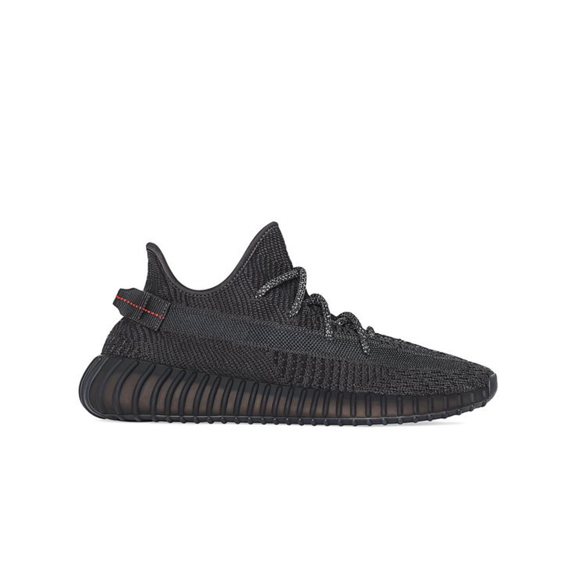 adidas yeezy 350v2 黑魂 镂空 黑天使 黑椰子350 男女跑步鞋 fu9006