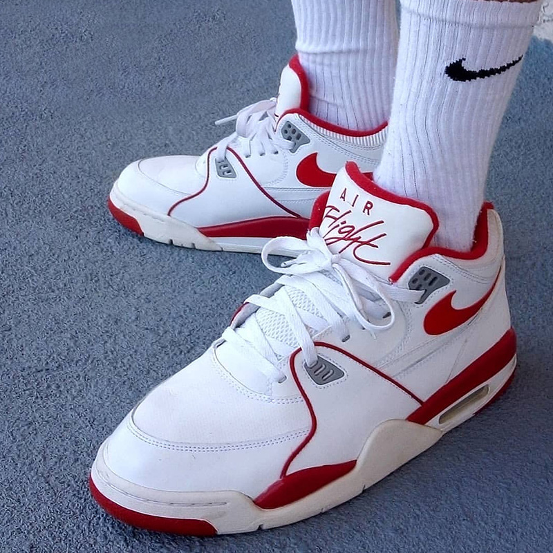 nike air flight 89 兄弟款耐克休闲鞋 潮流复古 819665-100 白红