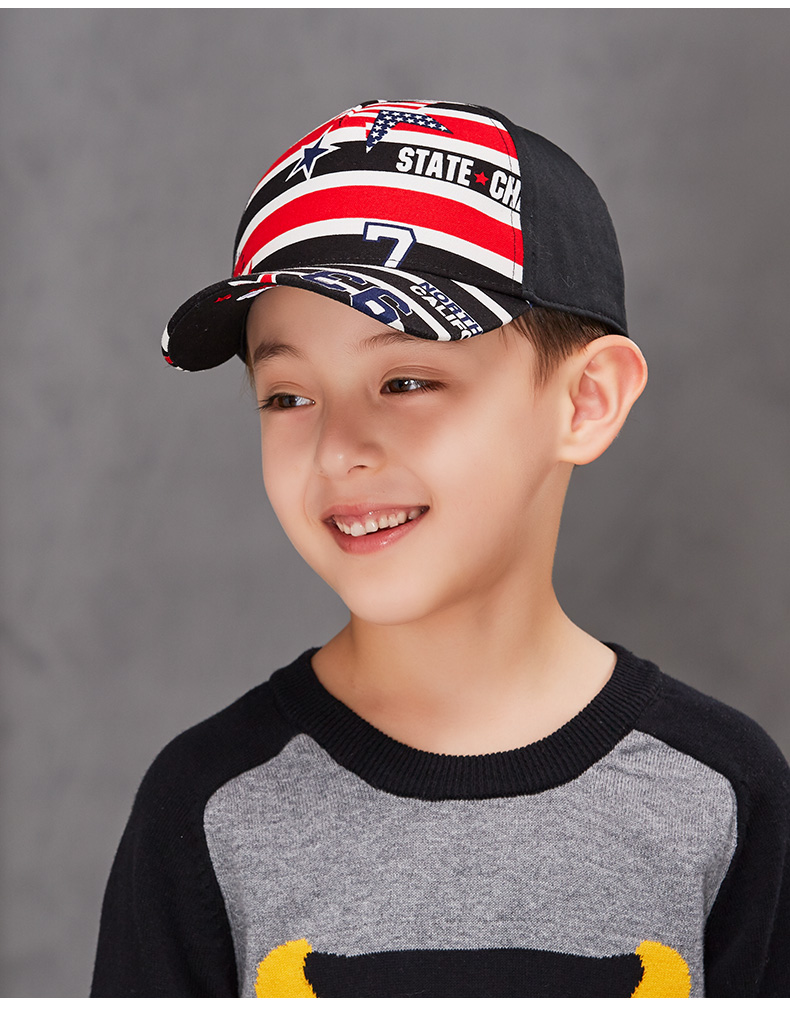 卡蒙6-9岁全棉儿童帽子可爱秋冬款鸭舌帽男韩版个性潮宝宝棒球帽