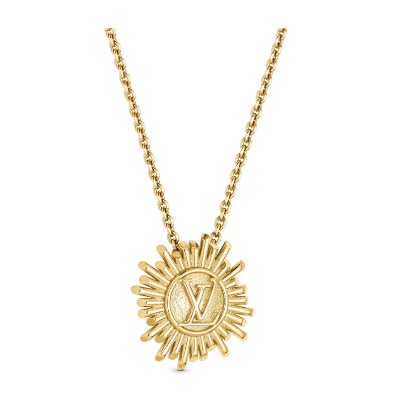 louis vuitton/路易威登 项链 m68352 lv女士项链太阳形吊坠金色金m6
