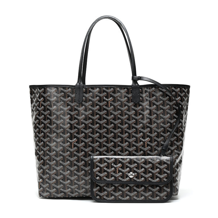 goyard/高雅德 手提包 pvc/配皮tote pm小号 黑色 明星同款时尚女士子