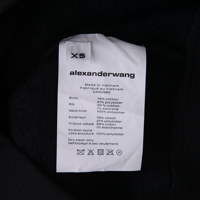 alexander wang/亚历山大·王 19秋冬 针织高领拼接宽松女卫衣 4cc