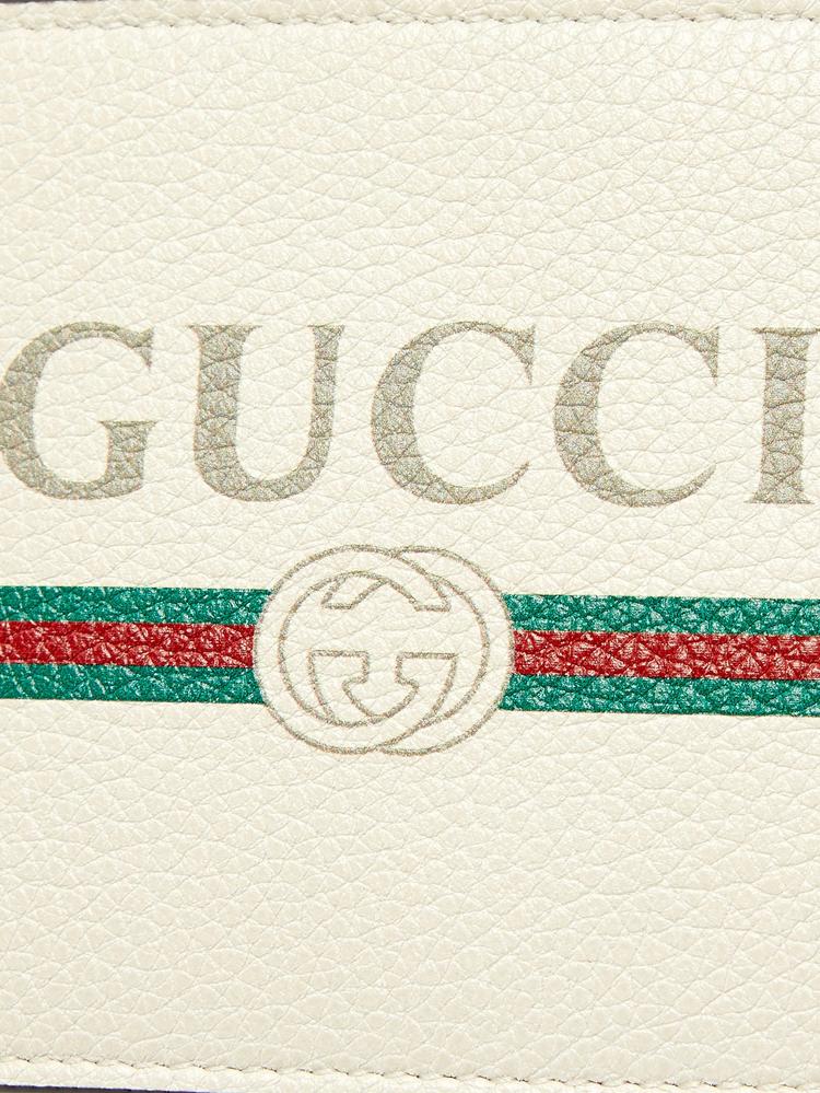 【19aw】 古驰/gucci 双g徽标图案皮革双折钱包 logo-print leather