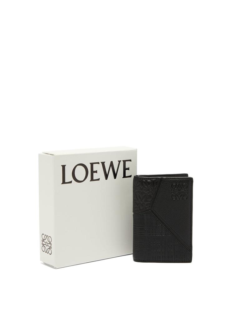 【19aw】 罗意威/loewe 压纹拼接皮革折叠卡包 puzzle leather bi