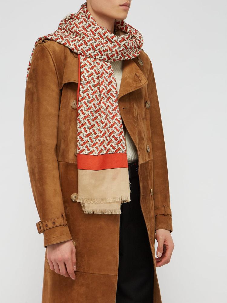 【19aw】 博柏利/burberry tb标志提花羊绒围巾 tb monogram cashmere
