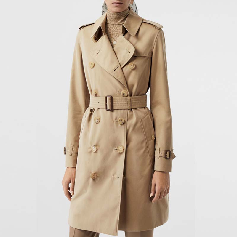 burberry/博柏利 19秋冬女士经典风衣蜂蜜色长款heritage trench