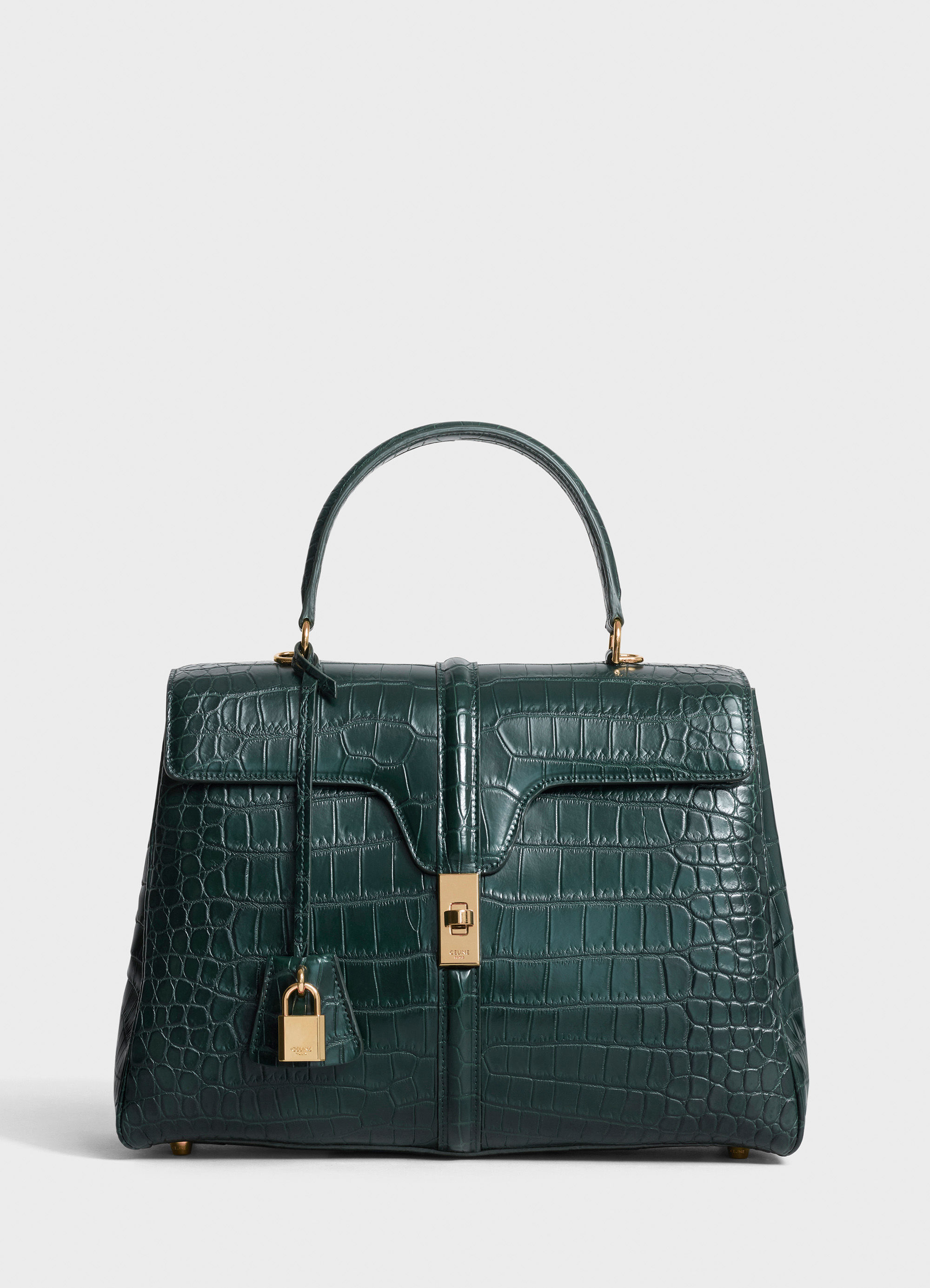 【celine赛琳 手提包】celine 19秋冬女士16 中号鳄鱼皮手袋 187374bf