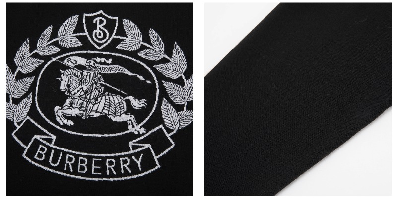 【19秋冬新款】burberry/博柏利黑色经典logo图案装饰套头女士针织衫