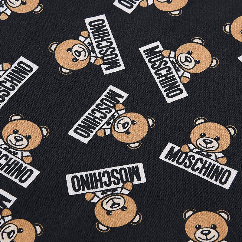 moschino/莫斯奇诺 男装短裤经典男士黑色小熊印花图案棉质短裤 a4730