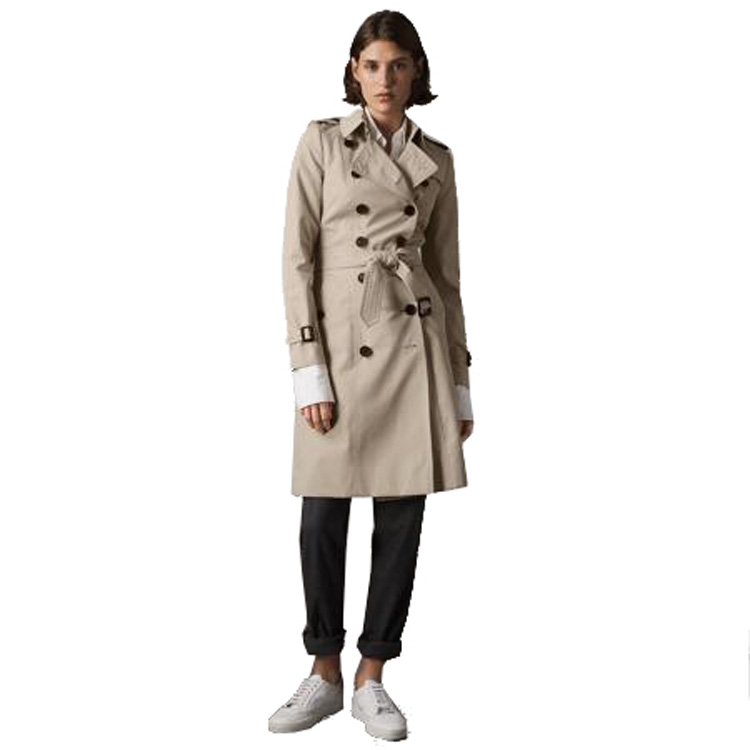 burberry/博柏利 驼色双排扣女士风衣外套 bu2920219382