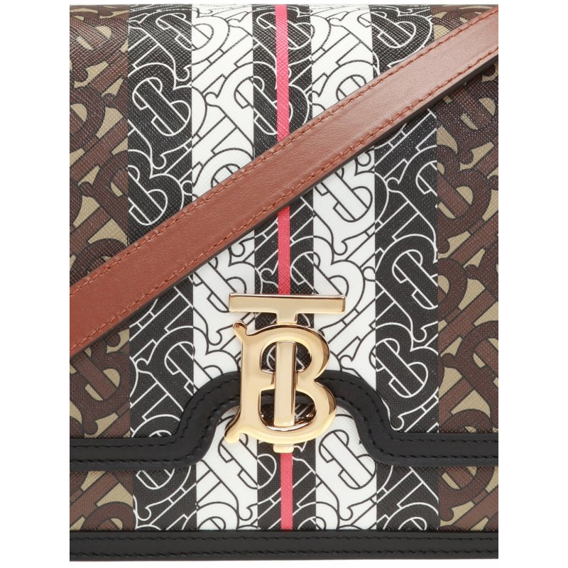 burberry/博柏利 巴宝莉女包 女士棕色tb印花绗缝单肩包斜挎包