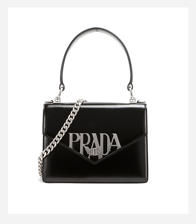 prada/普拉达女士黑色牛皮光面时尚手拎单肩包1ba187z06f0002 b-cdx