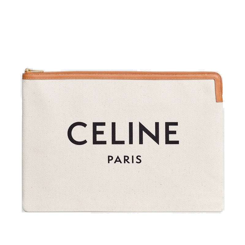 【包税】celine/赛琳  小号 celine印花帆布和小牛皮 手拿包 10d672b