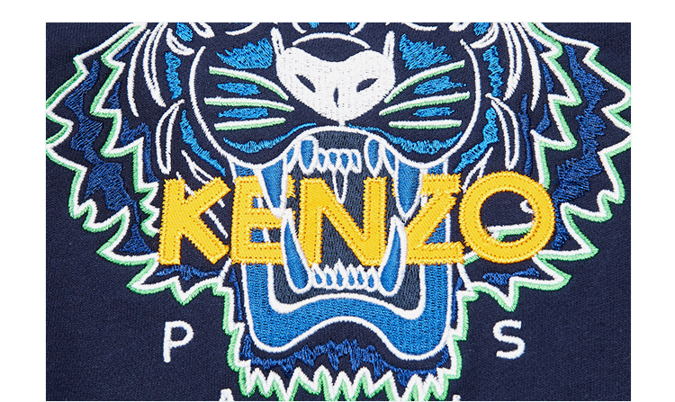kenzokids/kenzokids男女童藏蓝色棉质刺绣虎头图案卫衣
