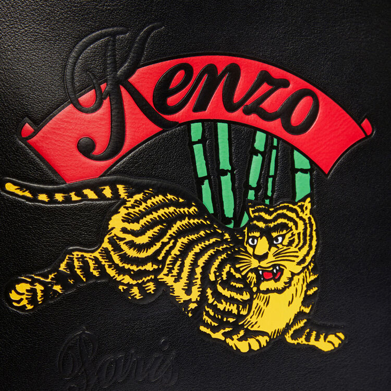 kenzo/高田贤三女包 女士个性老虎logo牛皮革小号手提包 f965sa701l42