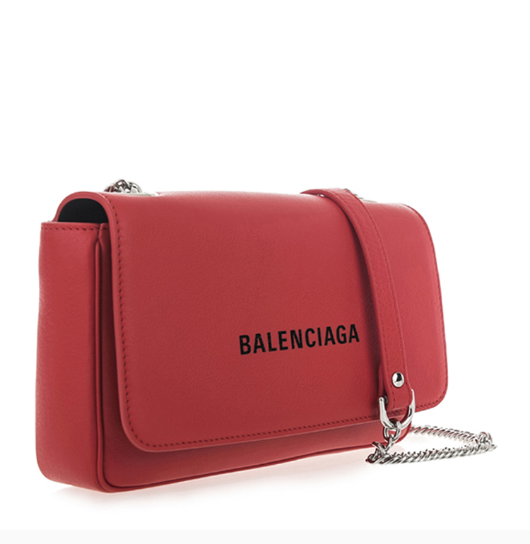 【包邮包税】balenciaga 巴黎世家 20春夏 女士红色牛皮logo标识时尚