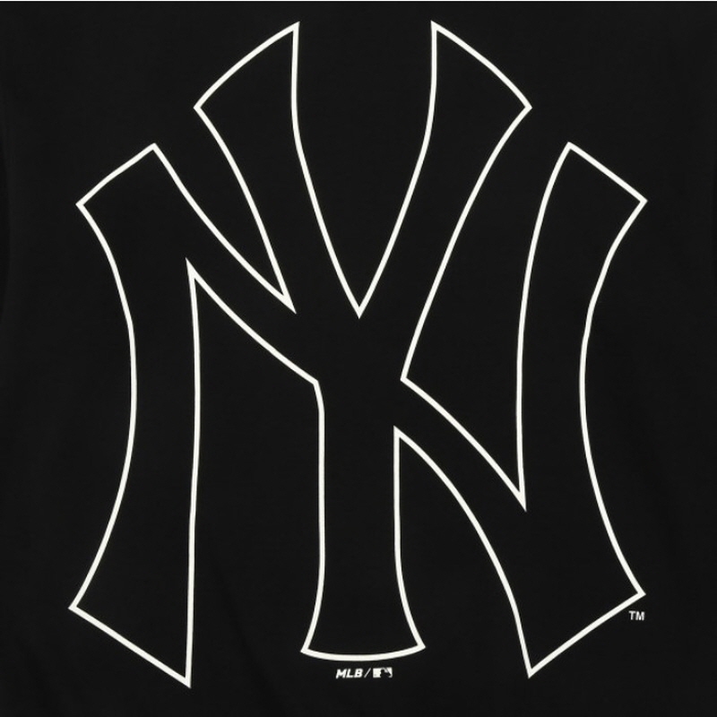 mlb(mlb) 加绒毛 ny big logo 宽松版  男女士运动卫衣/套头衫 黑色