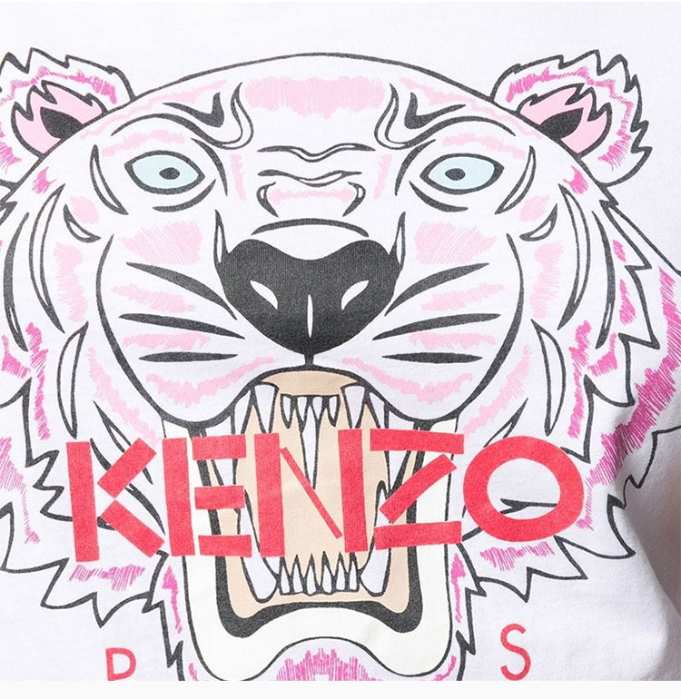 kenzo/高田贤三 19秋冬 女士棉质虎头logo标识时尚短袖t恤