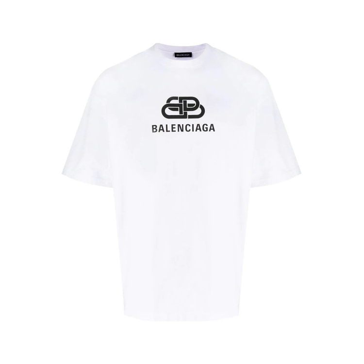 balenciaga/巴黎世家 19年新款logo纯棉套头男士短袖t恤白色 578139