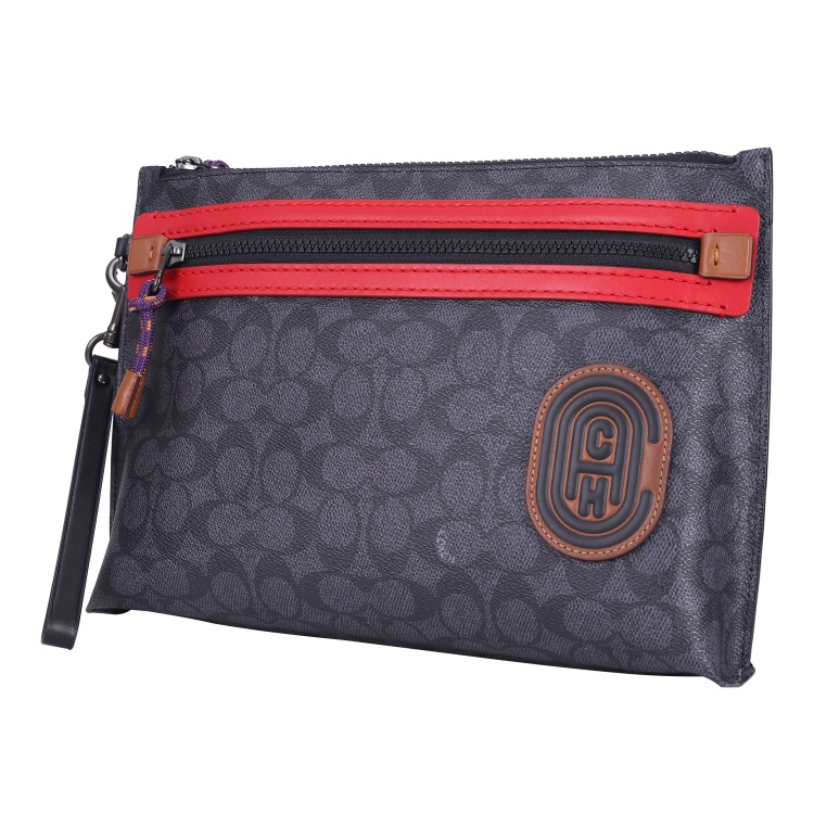 【19秋冬新款】coach/蔻驰 男士黑色手拿包 手拿包 69213 charcoal