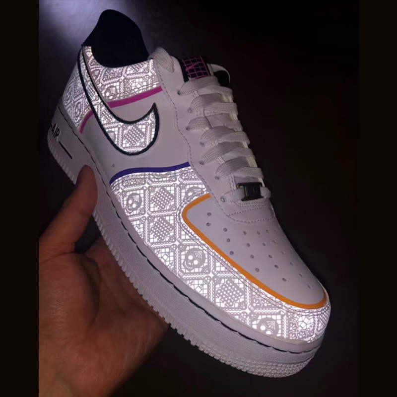 nike耐克 板鞋 19秋冬 白色 男士 air force 1 low af1亡灵节 3m反光