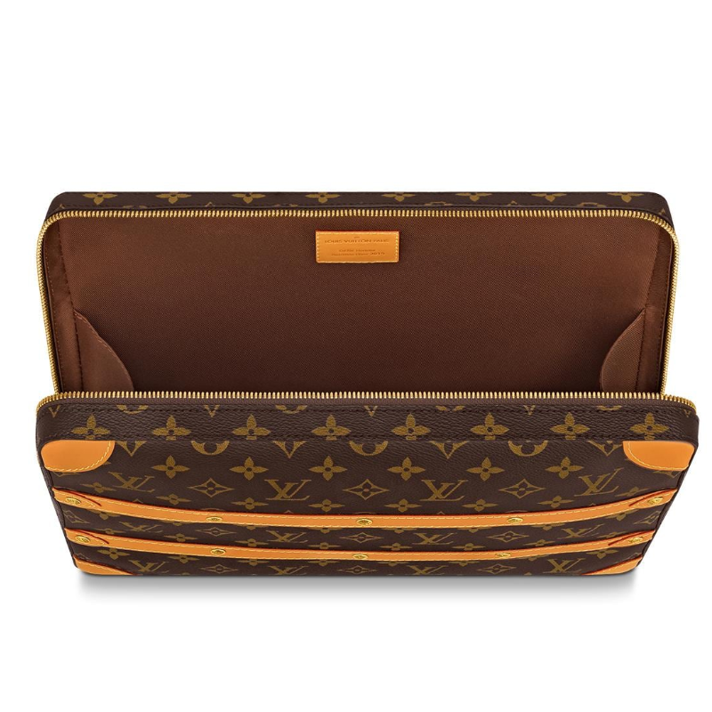 louis vuitton/路易威登 lv男包soft trunk 铆钉皮革老花邮差包 小号