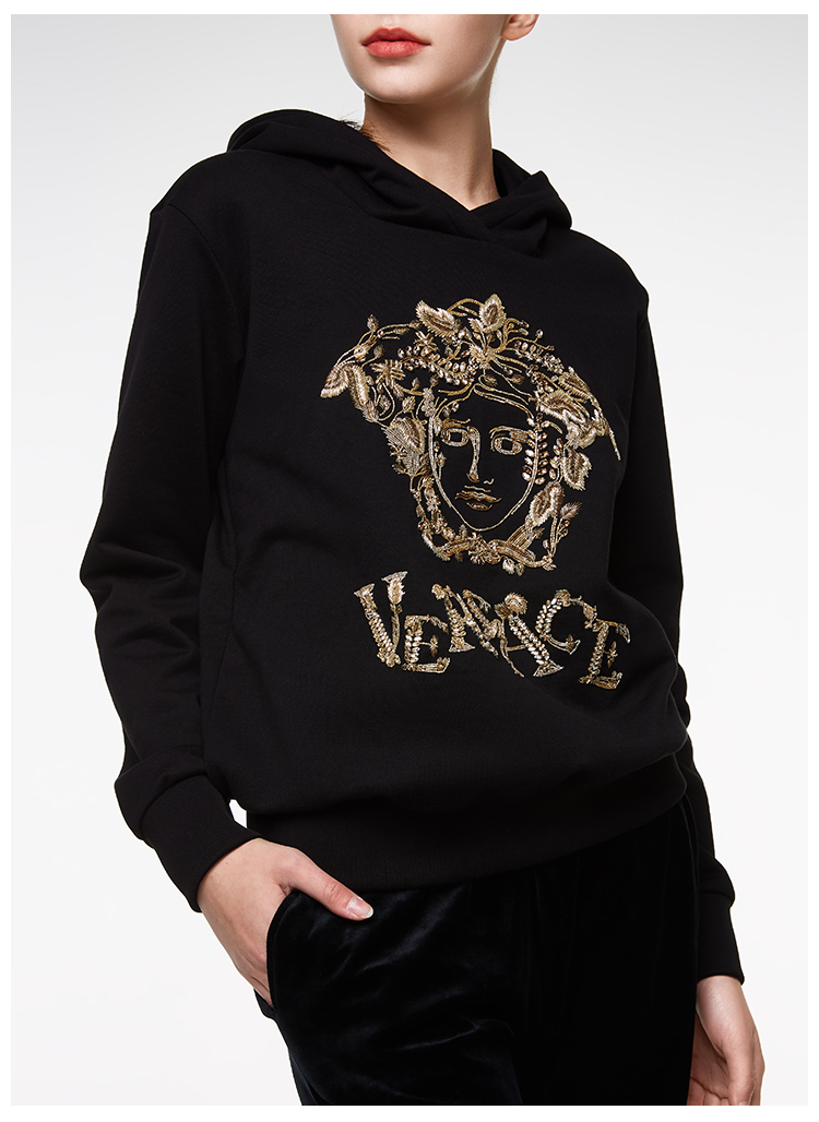 【19秋冬】versace/范思哲黑色女士针织女卫衣a84775-a227994【官方