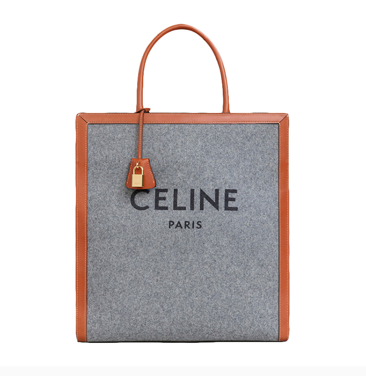 【celine赛琳 手提包】celine 思林 女士帆布拼皮革logo标识时尚手提