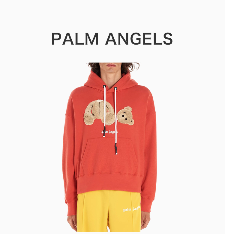 palmangels领子,palmangels裤子 palm angels/palm angels 19秋冬 男士棉质经典断头熊logo印花抽绳连