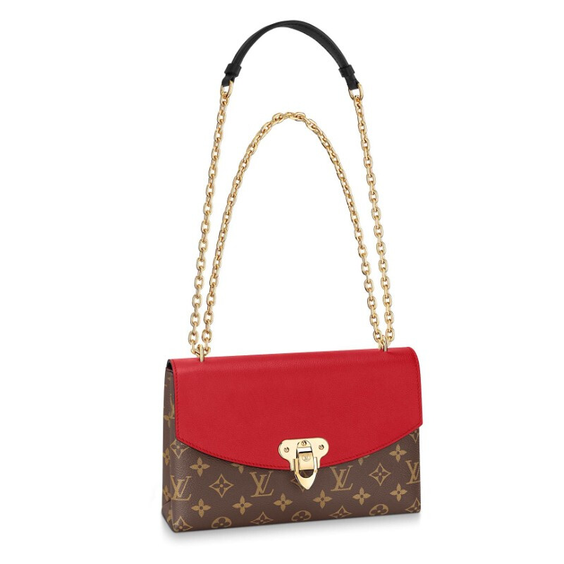 louis vuitton/路易威登包包 女士单肩包 lv女包斜挎包链条包 樱桃红
