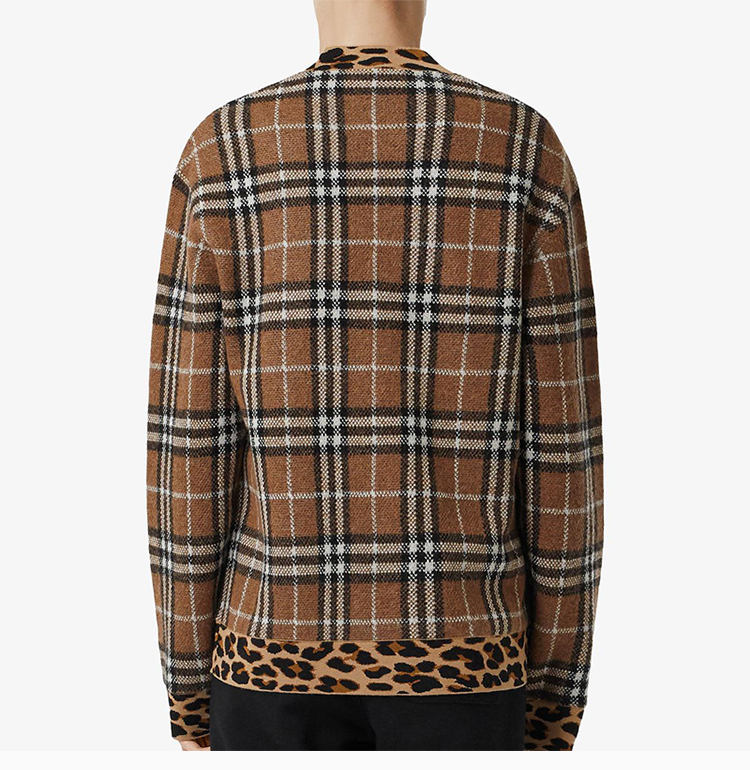 burberry官网衣服,burberry衣服 burberry/博柏利【20春夏】女装 服装 棕色羊毛经典复古格纹时尚v领