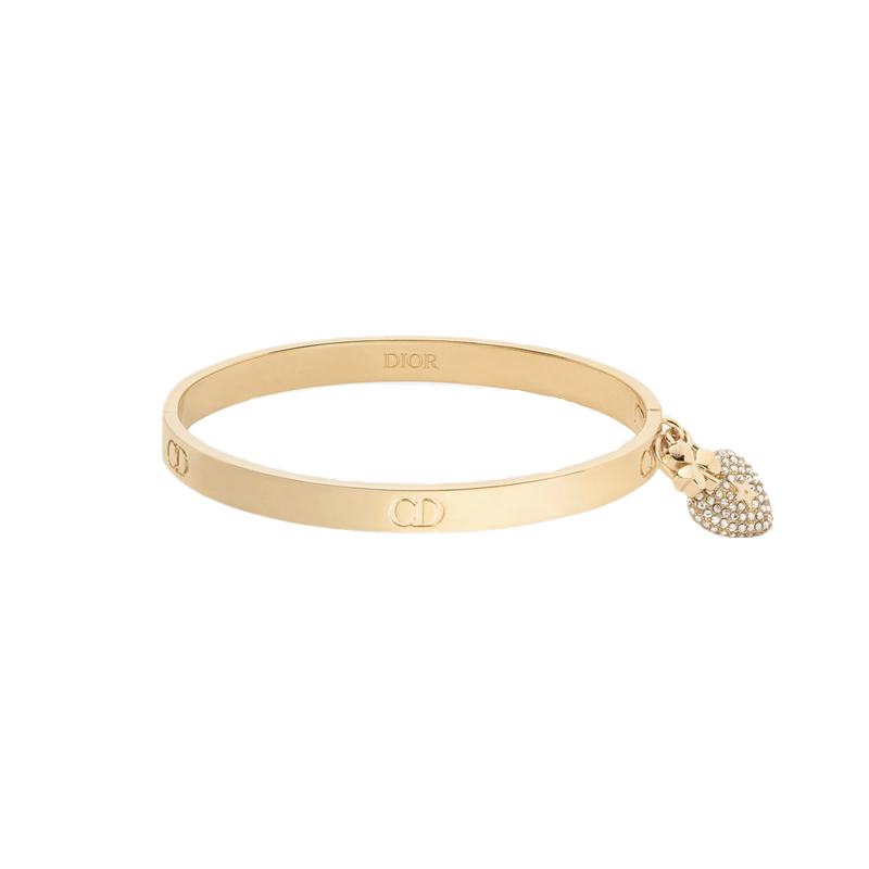 【同步专柜11月秋冬上新】dior/迪奥 logo金属爱心锁镀金手镯 b1055l