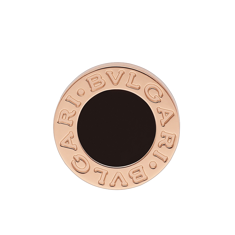 【包邮包税】bvlgari/宝格丽 bvlgari系列 单只 圆形18k金玫瑰金镶黑