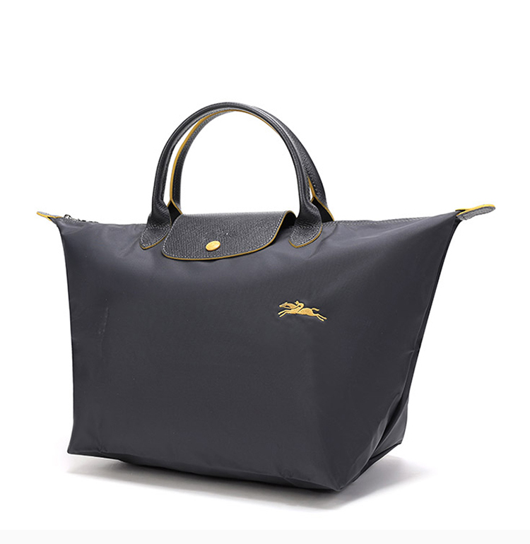 longchamp/珑骧 le pliage系列 女士尼龙logo中号短柄手提包挎包拉链