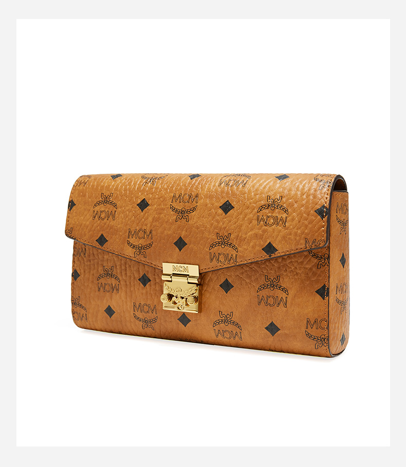 19秋冬 mcm/mcm 女士棕色pvc单肩斜挎包