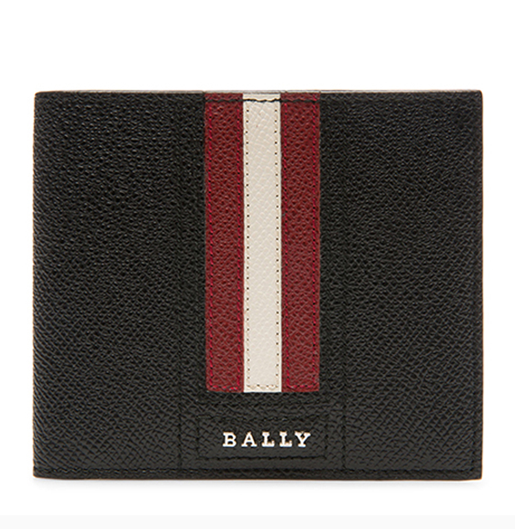 bally/巴利 20春夏 男士牛皮条纹短款折叠钱夹钱包手拿包