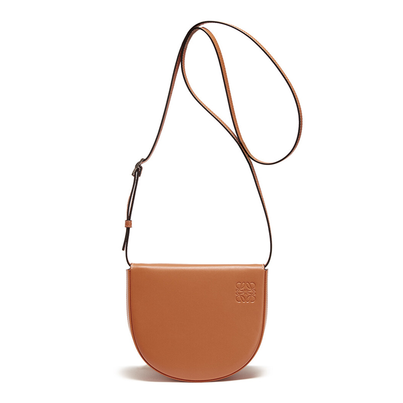 【20春夏新款】loewe/罗意威 heel小号棕色光滑牛皮斜挎包10954v01