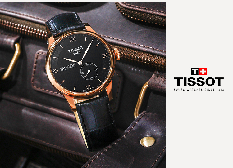 tissot天梭 力洛克系列 日期显示 皮质表带 小秒针 罗马数字刻度 天梭
