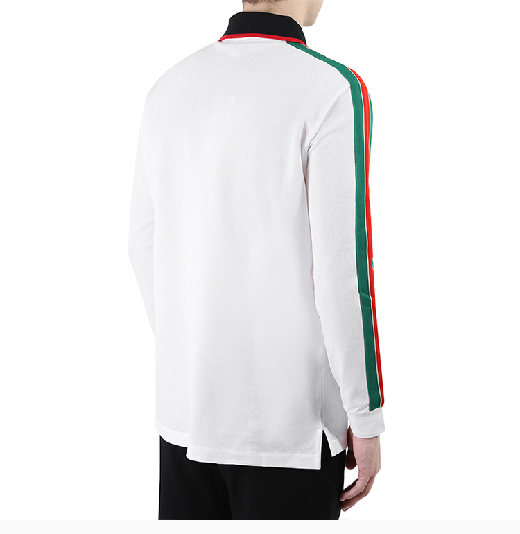 gucci/古驰 20春夏 男装 服装 棉质红绿条纹商务休闲 男士长袖polo衫