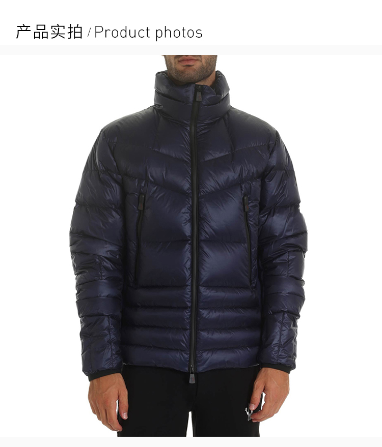 moncler/蒙克莱 19秋冬 男士聚酰胺logo袖标贴花高领羽绒服男士外套